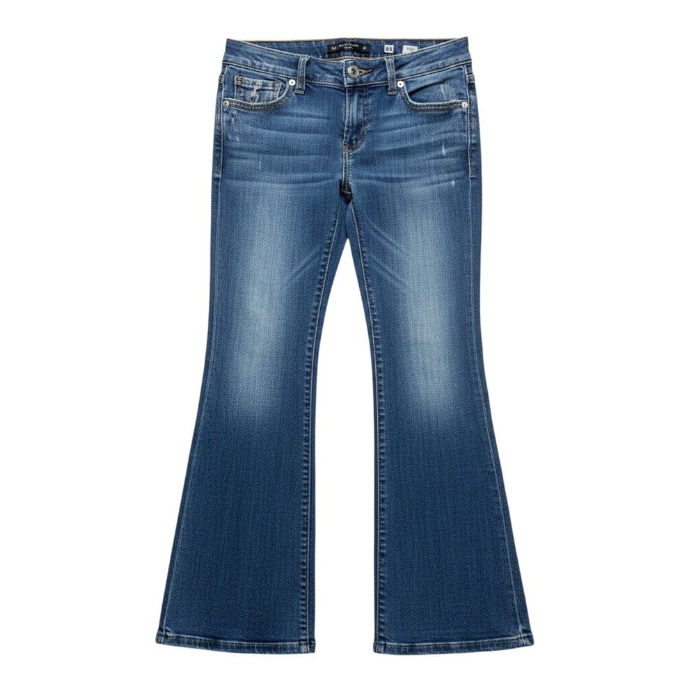 Miss Me Womens Jeans 32 Bootcut Blue Low Rise Distressed Embellished JP5002